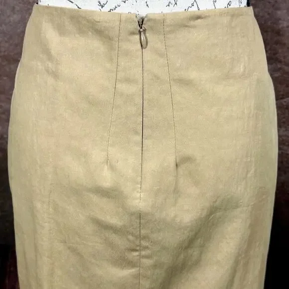 Cedric Charlier Knee Length Pencil Skirt Tan Size 8